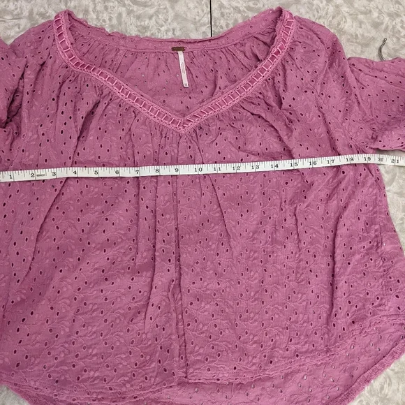 FREE People Darcy Eyelet Blouse Size XS - Picture 6 of 9